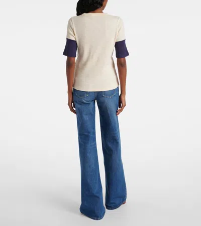 Chloé Logo Embroidered Heavy Cotton Wool T-shirt In White
