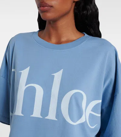 Chloé Oversize Signature Logo Crop Graphic T-shirt
