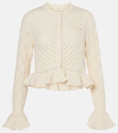 Chloé Latte-colored Crochet Cardigan In Blend In Neutral