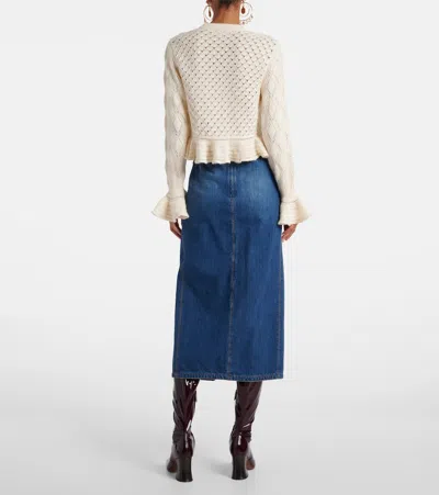 Chloé Latte-colored Crochet Cardigan In Blend In Neutral