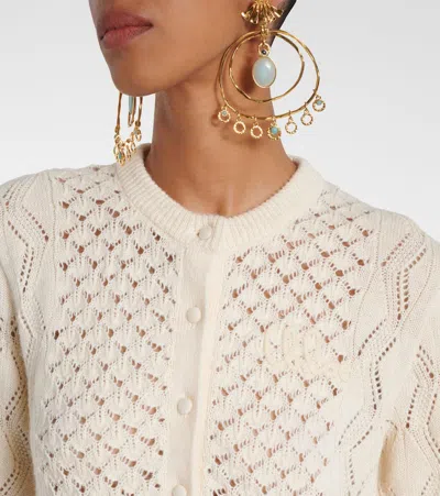 Chloé Latte-colored Crochet Cardigan In Blend In Neutral