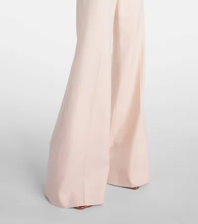 Chloé High-rise Wool Gabardine Flared Pants In Neutral