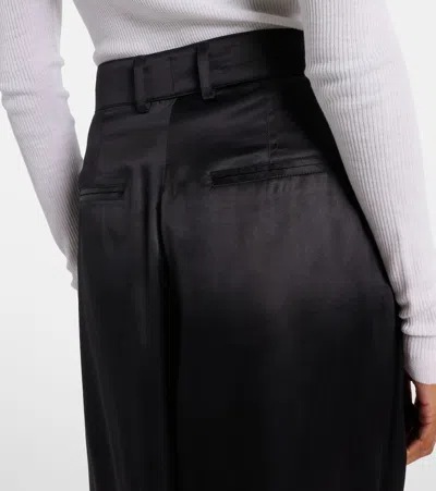 Chloé Embellished Pleated Silk-satin Tapered Pants