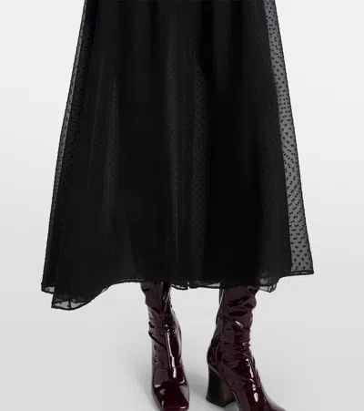 Chloé Embroidered Silk Maxi Dress In Black