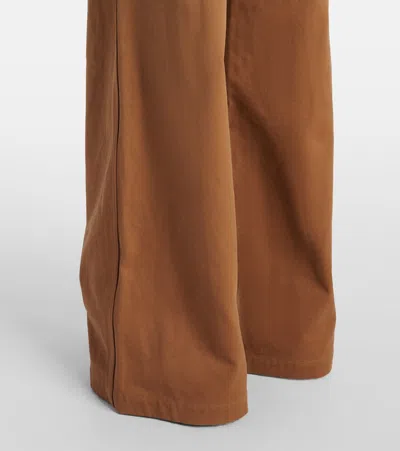 Chloé Brown Pants With Belt Loops And Wide Leg In Cotton Woman