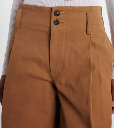 Chloé Brown Pants With Belt Loops And Wide Leg In Cotton Woman