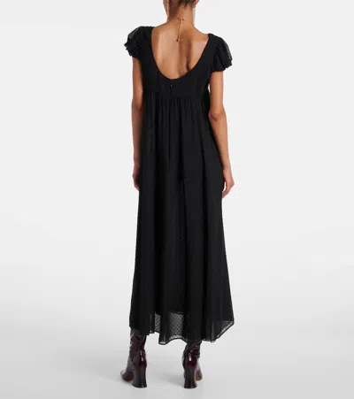 Chloé Embroidered Silk Maxi Dress In Black