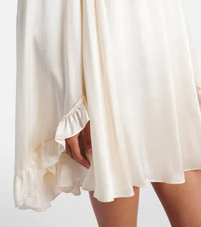 Chloé Flared Sleeves Silk Mini Dress In Neutral