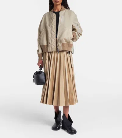 Sacai Zip-fastening Bomber Jacket In Brown