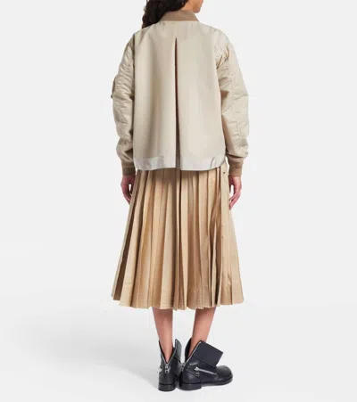 Sacai Zip-fastening Bomber Jacket In Brown