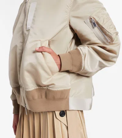 Sacai Zip-fastening Bomber Jacket In Brown