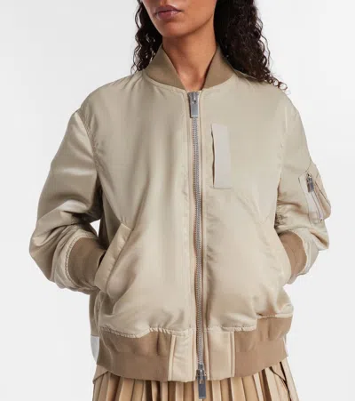 Sacai Zip-fastening Bomber Jacket In Brown