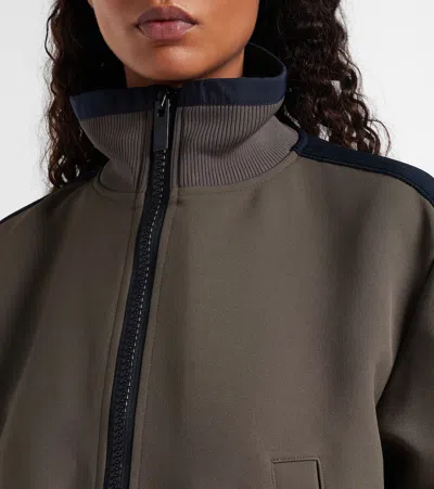 Sacai Matelassé And Twill Jacket In Brown