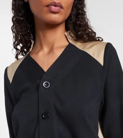 Sacai Cotton-blend Gabardine Cardigan In Black
