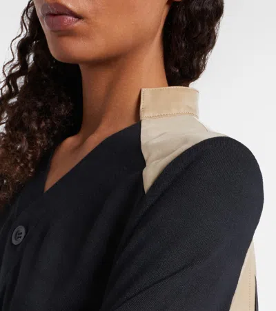Sacai Cotton-blend Gabardine Cardigan In Black