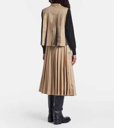 Sacai Cotton-blend Gabardine Cardigan In Black