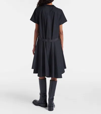 Sacai Cotton Poplin And Jersey Maxi Dress In Black
