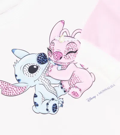 Monnalisa Stitch &amp; Angel Sweatshirt In White