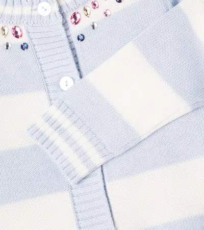 Monnalisa Embellished Striped Cardigan In Multi