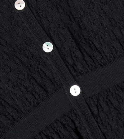 Molo Gilda Cotton Cardigan In Black