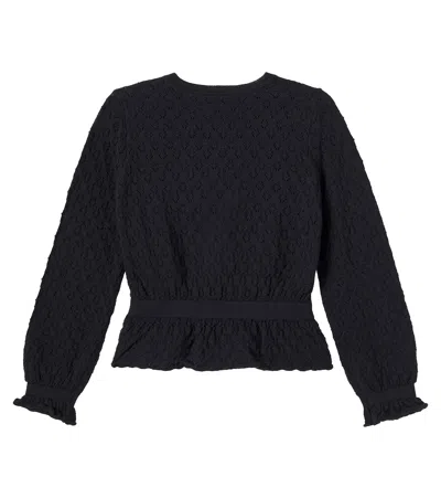 Molo Gilda Cotton Cardigan In Black