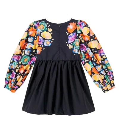 Molo Cybil Floral Cotton Poplin Dress In Black