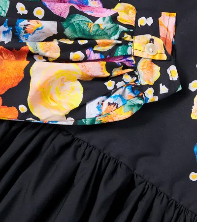 Molo Cybil Floral Cotton Poplin Dress In Black