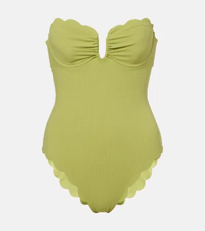 Marysia Lisbon Scalloped Swimsuit In Green