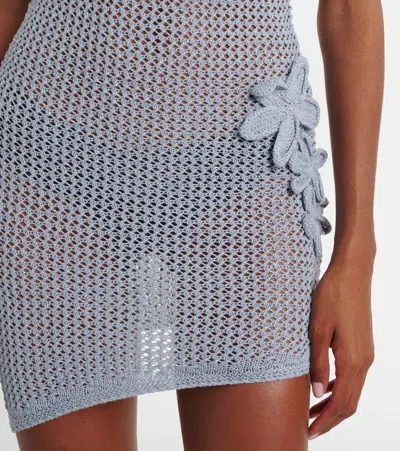 Bananhot Maris Glitter Open-knit Minidress In Gray