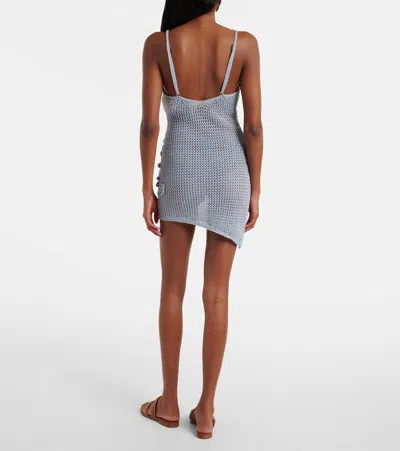 Bananhot Maris Glitter Open-knit Minidress In Gray