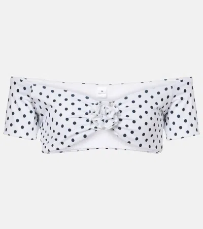 Bananhot Stefani Off-shoulder Polka-dot Top In Multi