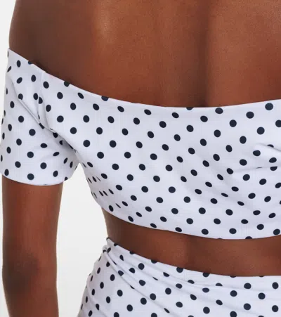 Bananhot Stefani Off-shoulder Polka-dot Top In Multi