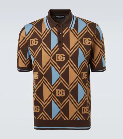 Dolce & Gabbana Cotton Polo Shirt In Brown