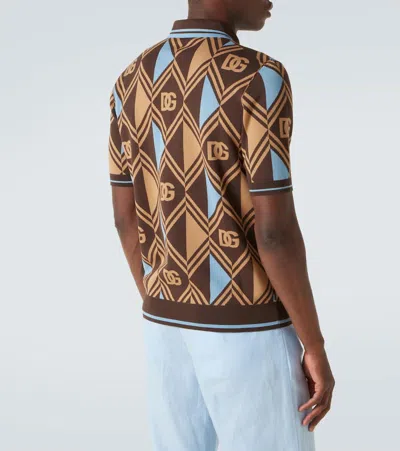 Dolce & Gabbana Cotton Polo Shirt In Brown