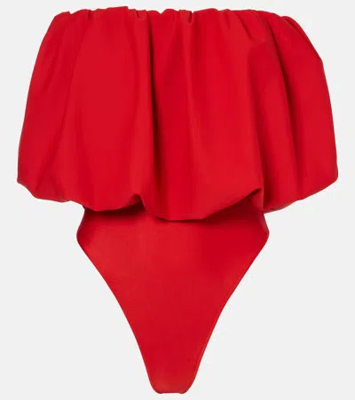 Adriana Degreas Coquille De Mer Bodysuit In Red