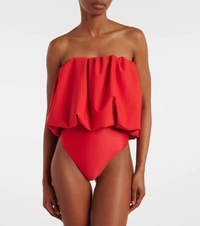 Adriana Degreas Coquille De Mer Bodysuit In Red