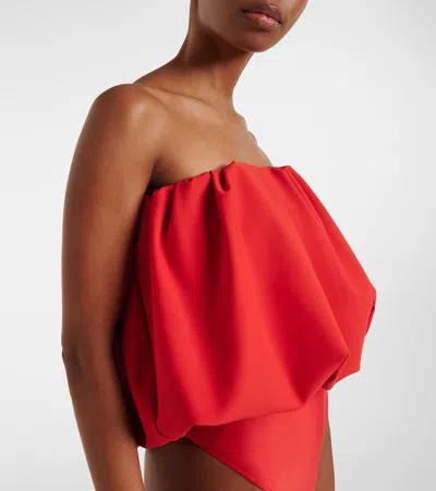 Adriana Degreas Coquille De Mer Bodysuit In Red