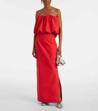 Adriana Degreas Coquille De Mer Maxi Skirt In Red