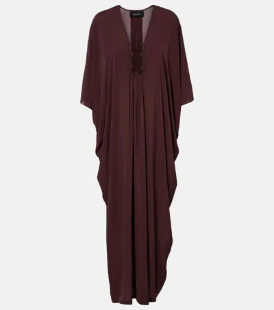 Adriana Degreas X Sabine Getty Animal-print Kaftan In Brown