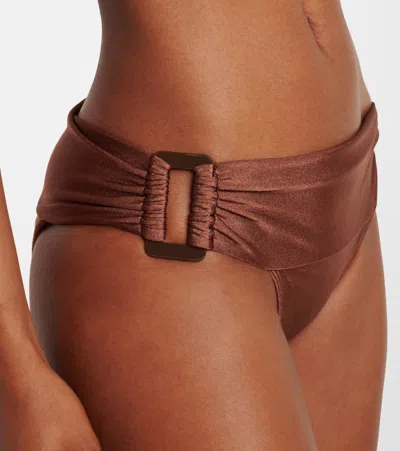 Adriana Degreas Solid Bandeau Bikini In Brown