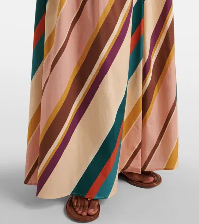 Adriana Degreas Striped Cotton-blend Maxi Skirt In Neutral