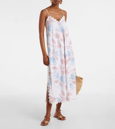 Juliet Dunn Printed Cotton Slip Dress In Multi
