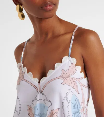 Juliet Dunn Printed Cotton Slip Dress In Multi