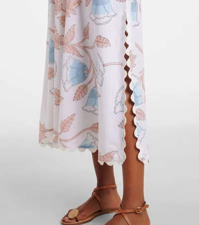 Juliet Dunn Printed Cotton Slip Dress In Multi