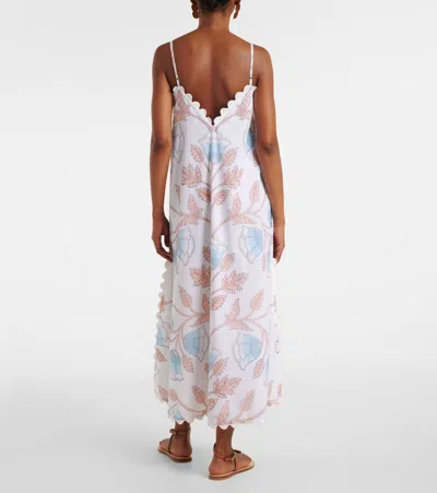 Juliet Dunn Printed Cotton Slip Dress In Multi