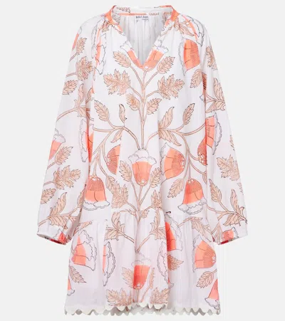 Juliet Dunn Printed Scalloped Cotton Minidress In Multi