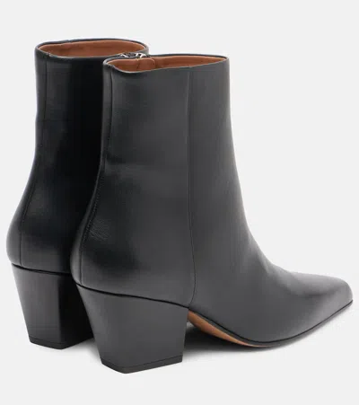 Paris Texas Block Heel Ankle Boots With Pointed Toe In Black