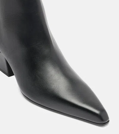 Paris Texas Block Heel Ankle Boots With Pointed Toe In Black