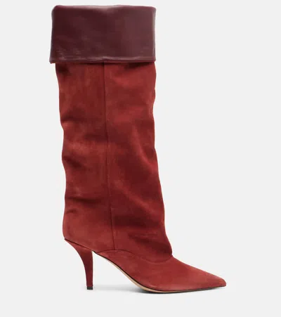 Paris Texas Ines 75 Suede Knee-high Boots In Red