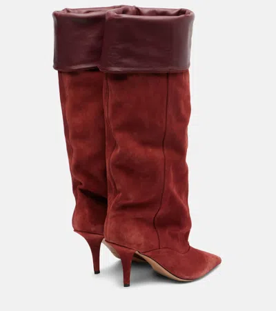 Paris Texas Ines 75 Suede Knee-high Boots In Red
